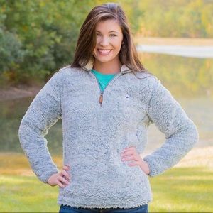 Southern Shirt Light Blue Sherpa Quarter Zip
